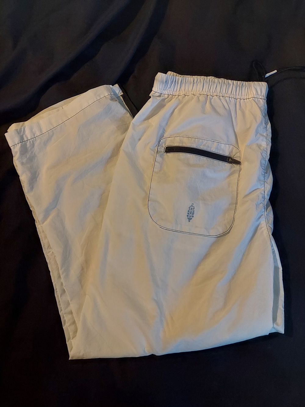 FP Movement Free People Fly By Night Pants White Drawstring Ankle Zip M - Picture 10 of 10
